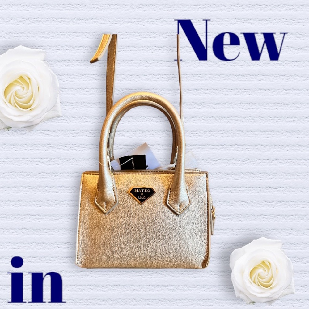 NWT INC MATEO GOLD TONE PURSE